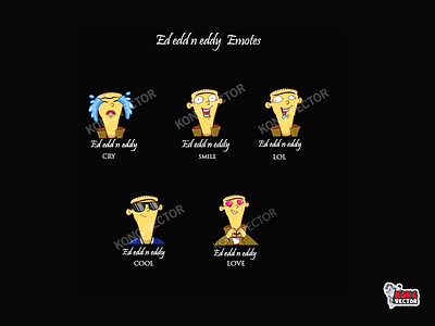 Ed edd n eddy Twitch Emotes amazing animation branding cartoon design emoji emote emotecartoon emotes graphic design hi illustration logo lol love motion graphics twitch twitchemote twitchemotes ui