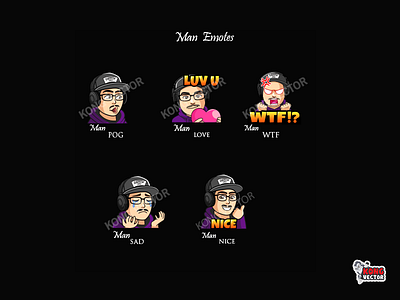 Man Twitch Emotes 3d animation cartoon design emoji emote emotes graphic design illustration logo motion graphics twitch twitchemote twitchemotes ui