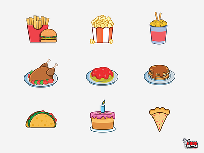 Food Icon Collection cute icon daily food design art digital art food food collection food icon icon icon art vector art vector illustration
