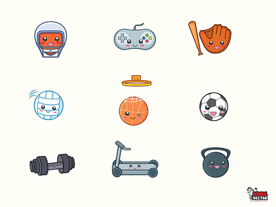 Hobbies Icon Collection ball collection cute icon game hobbies icon sport sticker vector