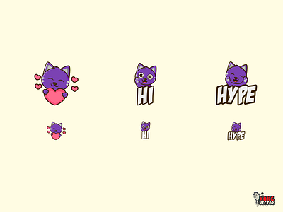 Cats Cute Emote cat emoji emoticon funny happy heart hello hi hype love purple so cute