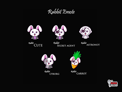 Rabbit animals astronot carrot cartoon character comic creative idea cute cyborg daily fun drawing emote emotes funny happy look inspiration rabbit secret agent twitch twitchemote