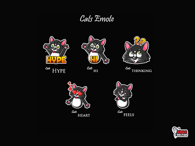 Cats animals black black cats cartoon cats character creative idea cute animals drawing emote emotes feels funny heart hi hype love thinking twitch twitchemote