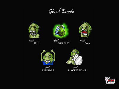 Ghoul blcak knight cartoon cartoon character creative idea daily fun drawing ecommerce emote face funny ghoul green gripping hand happy look hype emote laugh lul pepohype twitch