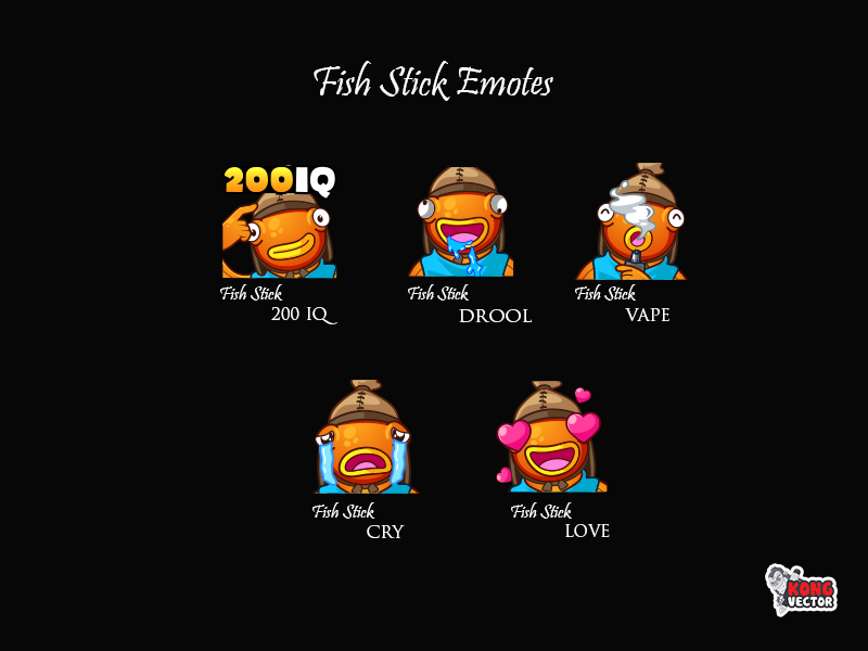 Fish Stick Twitch Emote by Kong Vector on Dribbble