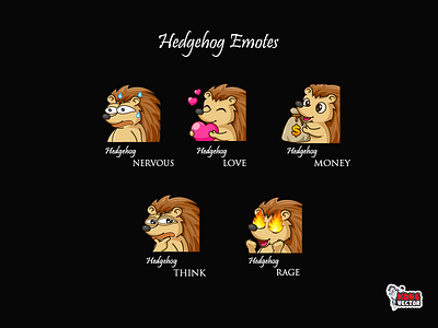 Hedgehog Twitch Emotes