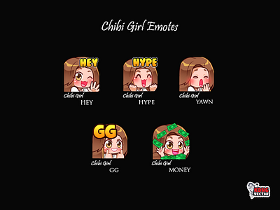 Chibi Girl Emotes badges customized emotes subbadges twitch twitchbadges twitchchart twitchcreative twitchemotes twitchpanels twitchsubbadges