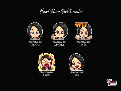 Short Hair Girl Twitch Emotes