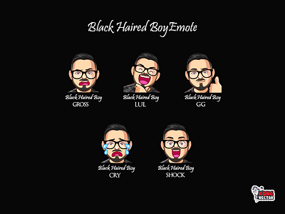 Black Haired Twitch Emote