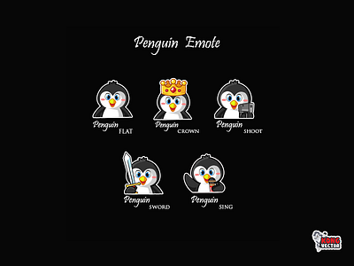 Penguin Twitch Emote creative crown customemote daily fun design designs emoji emote emoteart emotes flat graphicforstream shoot sing sticker streamers sword twitch twitchemote twitchstreamer