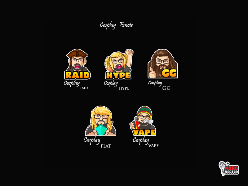 Cosplay Twitch Emote By Kong Vector On Dribbble