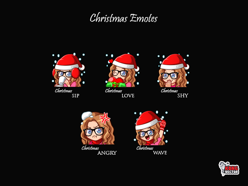 Christmas Twitch Emotes By Kong Vector On Dribbble