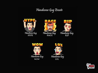 Handsome Guy Twitch Emote cartoon customemote design emoji emote emoteart emotes graphicforstream handsome hype lul rage rip sticker streamers twitch twitchemote twitchemotes twitchstreamer wow