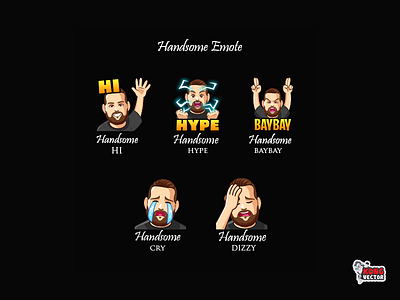 Handsome Twitch Emote baybay cartoon cool cry customemote design dizzy e twitchstreamer emoji emote emoteart graphic graphicforstream handsome hype sticker streamers twitch twitchemote twitchemotes