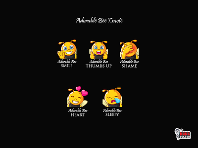 Adorable Bee Twitch Emote creativity customemote design designs emoji emoteart emotes graphicforstream heart shame sleepy smile sticker streamers thumbs up twitch twitch emote twitchemote twitchemotes