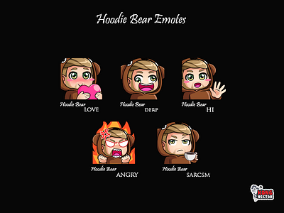 Hoodie Bear Twitch Emotes