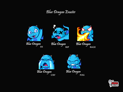 Blue Dragon Twitch Emote creative cry customemote design designs emoji emote emoteart graphicforstream hi pog rage rip sticker streamers twitch twitchemote twitchemotes