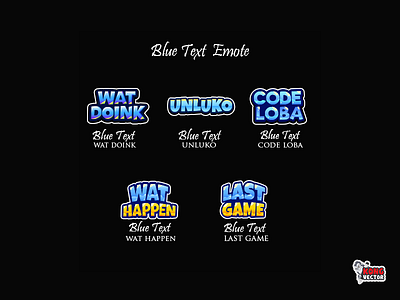 Blue Text Twitch Emote