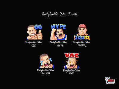 Bodybuilder Man Twitch Emote 200 amazing emote creative design creative idea customemote daily fun design emoji emoteart gg handsome hype laugh muscle sticker streamers graphicforstream twitch emote twitchemote twitchemotes vac