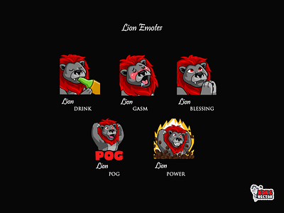 Lion Twitch Emote blessing customemote design art drink emoji emotart emotes gasm graphicforstream pog power sticker streamer twitch emote twitchemote twitchemotes