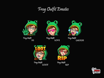 Frog Outfit Twitch Emotes creativity customemote customemotes design emoji emote emoteart emotes graphic graphicforstream hi laugh loot love rip sticker streamers twitchemote twitchemotes twitchforstream