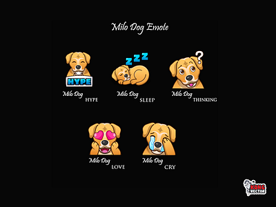 Milo Dog Twitch Emote amazing creative design cry customemote design dog emoji emoteart emotes graphicforstream hype love milo sleep sticker streamers thinking twitch emote twitchemote very good