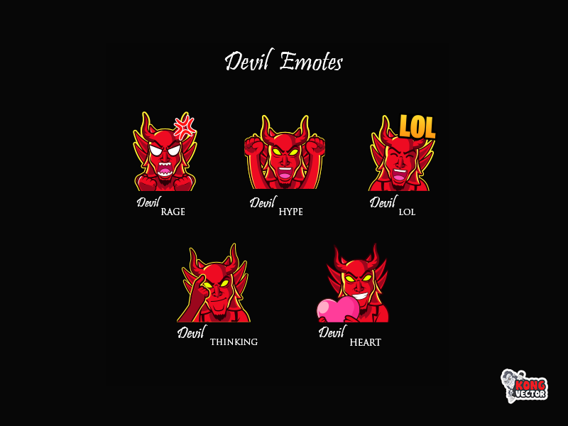 Devil Twitch Emotes by Kong Vector on Dribbble