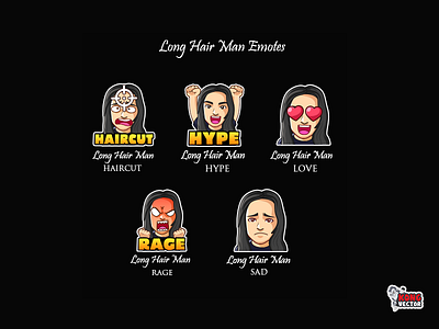 Long Hair Man Twitch Emotes awesome customemote design emoji emote emoteart emotes graphicforstream hair haircut hype long love rage sad sticker streamers twitch twitchemote twitchemotes