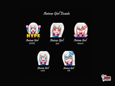 Anime Girls Twitch Emote anime creative cry customemote design emoji emote emoteart emotes girls graphicforstream hypew rage rip six sticker streamers twitch twitchemote twitchemotes