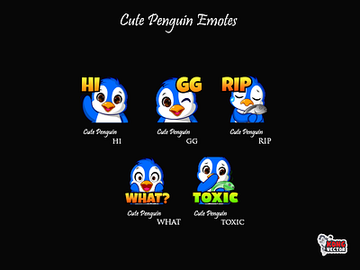 Cute Penguin Twitch Emotes creativity customemote customemotes design emoji emote emoteart emotes gg graphic graphicforstream hi rip sticker streamers toxic twitchemote twitchemotes twitchstreamer what