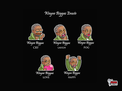 Wayne Biggaz Twitch Emotes crypto customemote design designer emoji emote emoteart emotes graphicforstream happy laught love pog streamers twitch twitchemote twitchemotes
