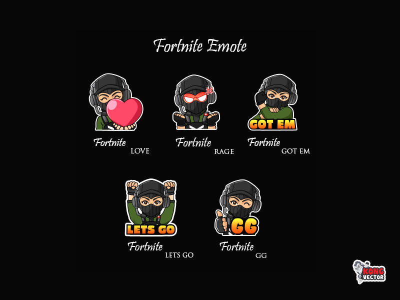 Fortnite Twitch Emote By Kong Vector On Dribbble