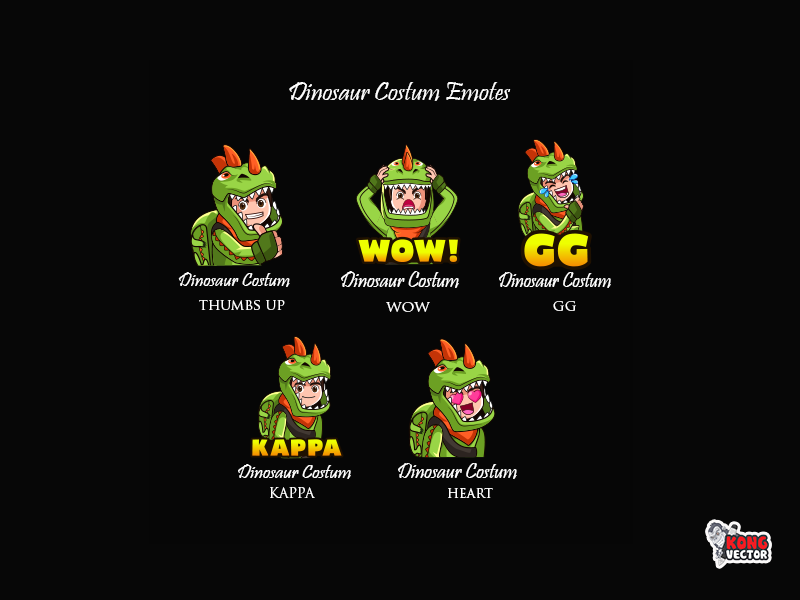 bud tilbagebetaling Ydmyge Dinosaur Costum Twitch Emotes by Kong Vector on Dribbble