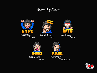 Gamer Guy Twitch Emotes amazing cartoon creative idea customemote design emoji emote emoteart emotes facepalm gg graphicforstream hype omg rage streamers twitchemote twitchemotes