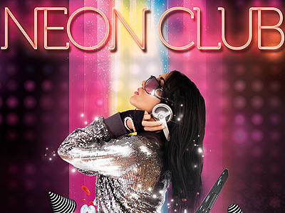 Neon Club Party PSD Flyer