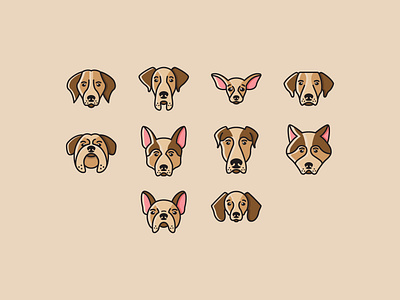 cute dog head Icon cute dog filled filled outline head icon iconfinder