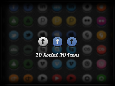 Social 3D Icons 3d icons social media
