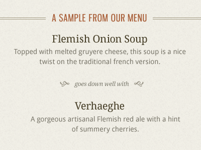 Trappe Door Menu Typography droid sans droid serif gnuolane