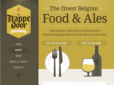 Trappe Door home page coming together beer belgian illustrations menu vertical web