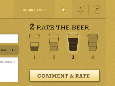Barleys Rate Beer Form Continued beer thirty buttons icons in progress