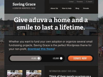 Saving Grace Woo Theme dark site transparency woothemes