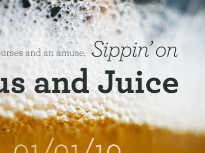 Deus and Juice. Barleys Beer Breakfast. archer beer bubbles typography