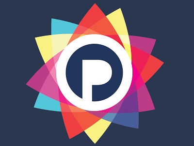 Updated Pretty Shots logo blends colors logo p