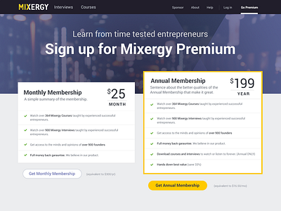 Mixergy Sales Page banner layout membership mixergy onboarding roboto sales web