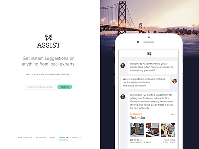 Assist Homepage app homepage minimal mobile responsive simple