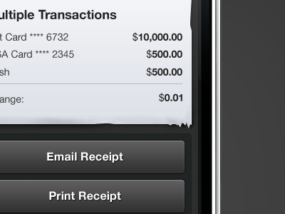 Receipt buttons iphone numbers textures