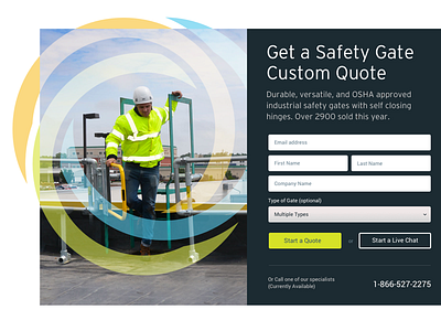 Break that border! form grid imagery landing page quote