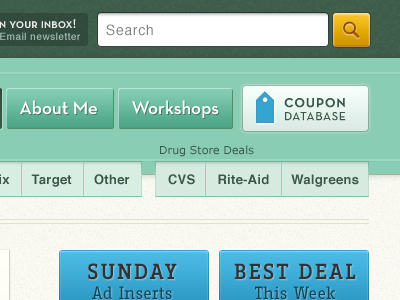 Complex Nav navigation buttons icons green blue lines detail