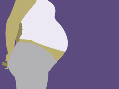 Valley Birth Center illustration pregnant purple woman