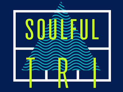 Soulful Tri Tshirt Design condensed lockup soul triangle tshirt waves yoga